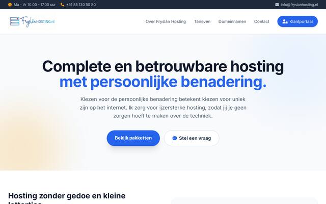 Startpagina van Fryslân Hosting